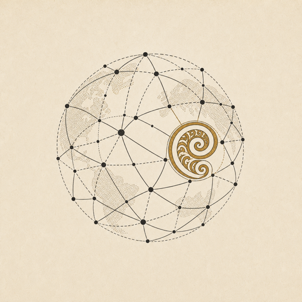 A local koru-inspired motif remains distinct within a global media network