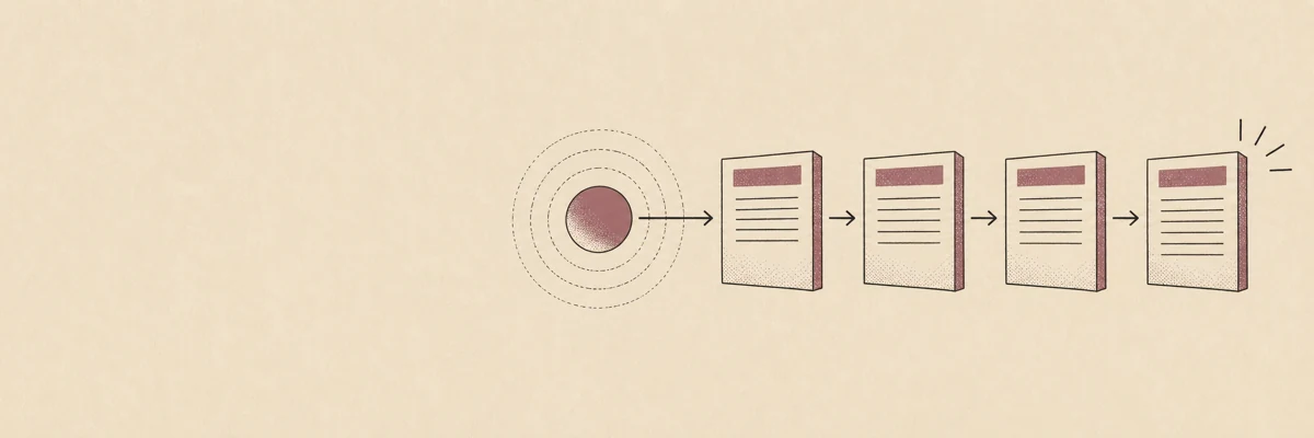 A thesis branches into a clear sequence of structured paragraphs